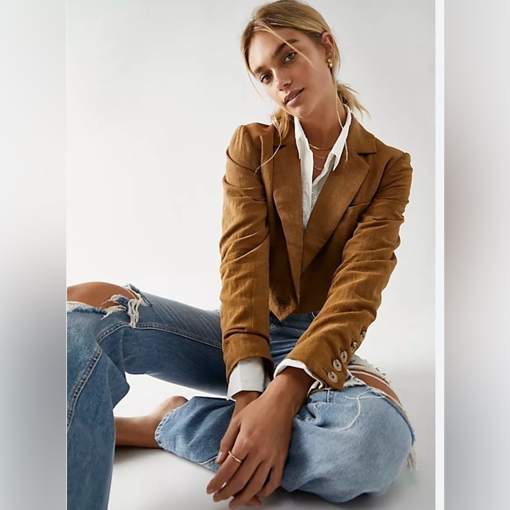 Free People Coco Cropped Blazer one button closure , size M - Picture 16 of 16